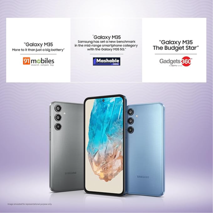 Samsung Galaxy M35 5G (Daybreak Blue,6GB RAM,128GB Storage)| Corning Gorilla Glass Victus+| AnTuTu Score 595K+ | Vapour Cooling Chamber | 6000mAh Battery | 120Hz Super AMOLED Display| Without Charger - Image 2
