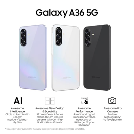 Samsung Galaxy A36 5G (Awesome Lavender, 8GB, 256GB) | Awesome Intelligence: Circle to Search, Intelligent Editing | Awesome 4nm Snapdragon Processor | Flagship Grade Selfie Camera - Image 2